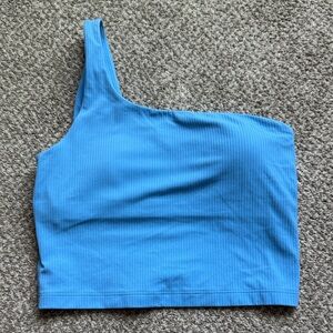 LULULEMON Blue One-Shoulder Ribbed Top